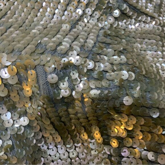 Oscar de la Renta Sequin Silk Cotton Top Size Medium - Picture 6 of 7